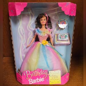 1997 Mattel Birthday Barbie Doll with brunette hair
